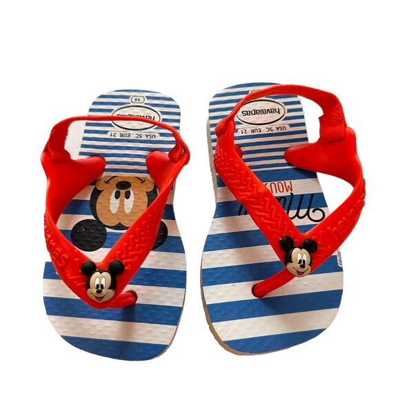 Havaianas Mickey Mouse Flip Flops Baby Thong Sandal Slingback Elastic Sz 5C New - Picture 2 of 11